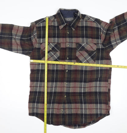 David Taylor Men’s Multicoloured Flannel Plaid Button-Up Shirt Size M