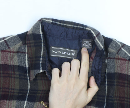 David Taylor Men’s Multicoloured Flannel Plaid Button-Up Shirt Size M