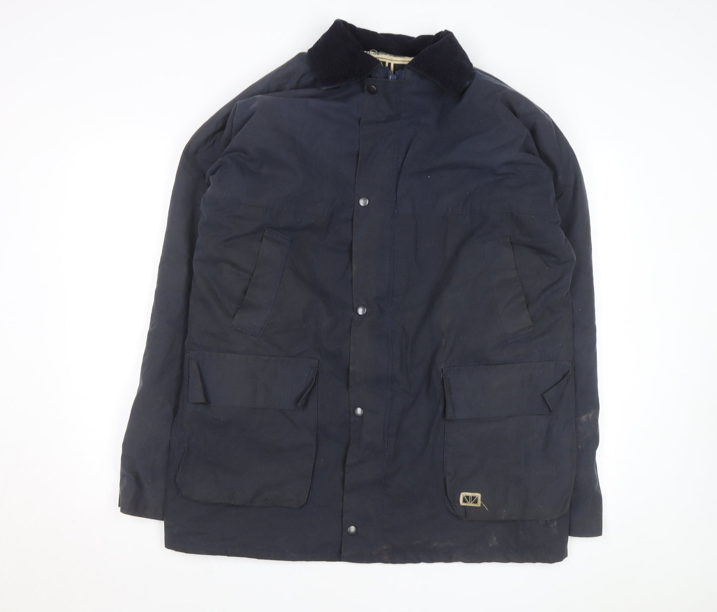 Brixtol Men's Blue Waxed Cotton Parka Coat Size M
