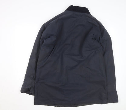 Brixtol Men's Blue Waxed Cotton Parka Coat Size M