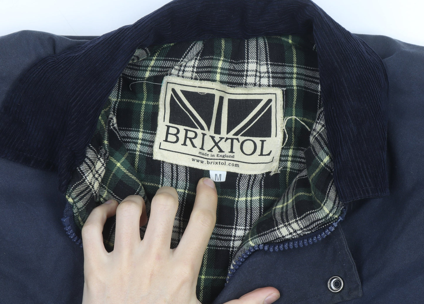 Brixtol Men's Blue Waxed Cotton Parka Coat Size M