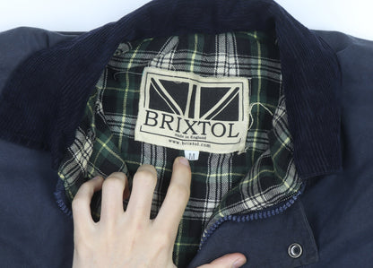 Brixtol Men's Blue Waxed Cotton Parka Coat Size M