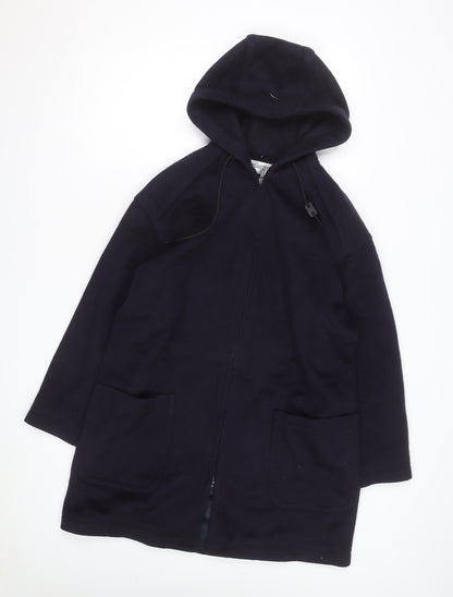 Forecaster Men's Blue Wool Hooded Mid-Length Coat Size S