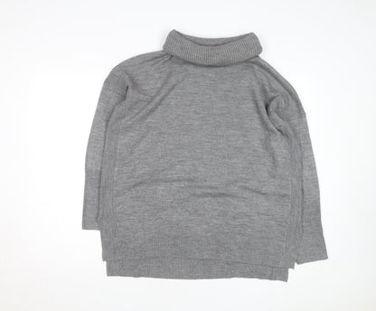 French Connection Women's Grey Roll Neck Wool Blend Jumper M
