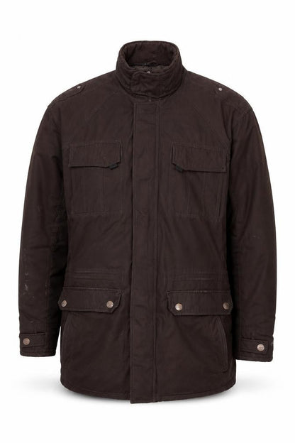 KAM Men Brown 2XL Parka Jacket Cotton Polyester Lined Zip Casual
