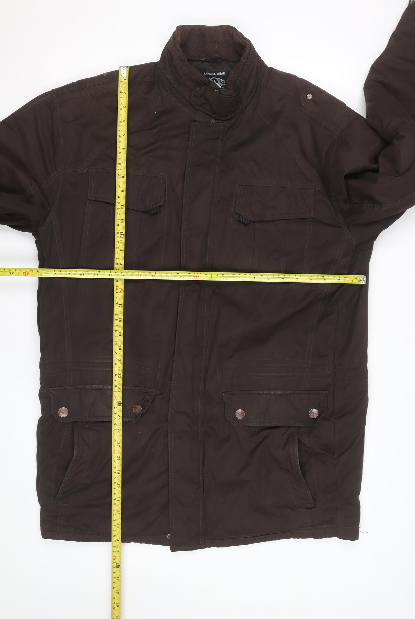 KAM Men Brown 2XL Parka Jacket Cotton Polyester Lined Zip Casual