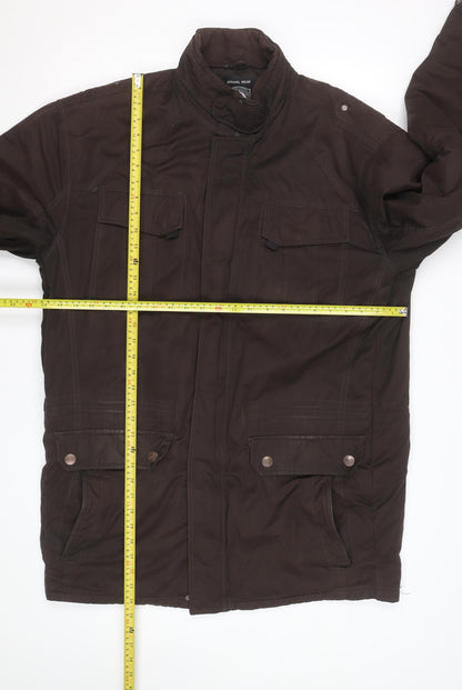 KAM Men Brown 2XL Parka Jacket Cotton Polyester Lined Zip Casual