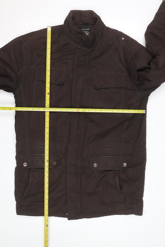 KAM Men Brown 2XL Parka Jacket Cotton Polyester Lined Zip Casual