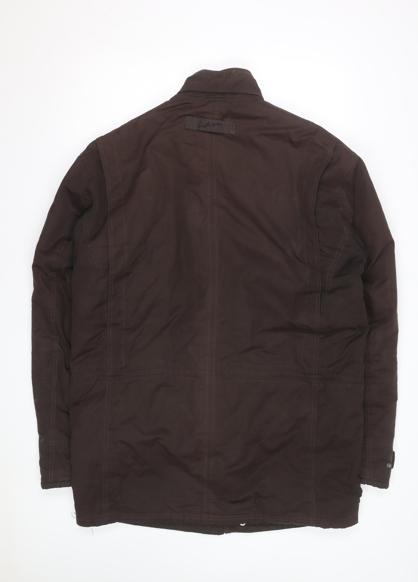 KAM Men Brown 2XL Parka Jacket Cotton Polyester Lined Zip Casual