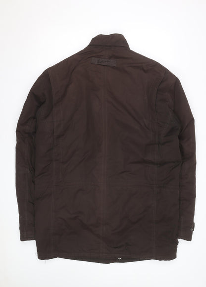 KAM Men Brown 2XL Parka Jacket Cotton Polyester Lined Zip Casual