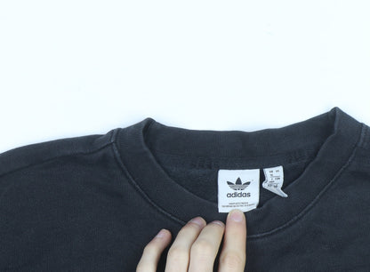 Adidas Womens Black Size 16 Crew Neck Pullover Sweatshirt