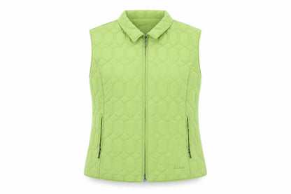 Grenouille Womens Green Quilted Waistcoat Size 20 Sleeveless Zip Pockets