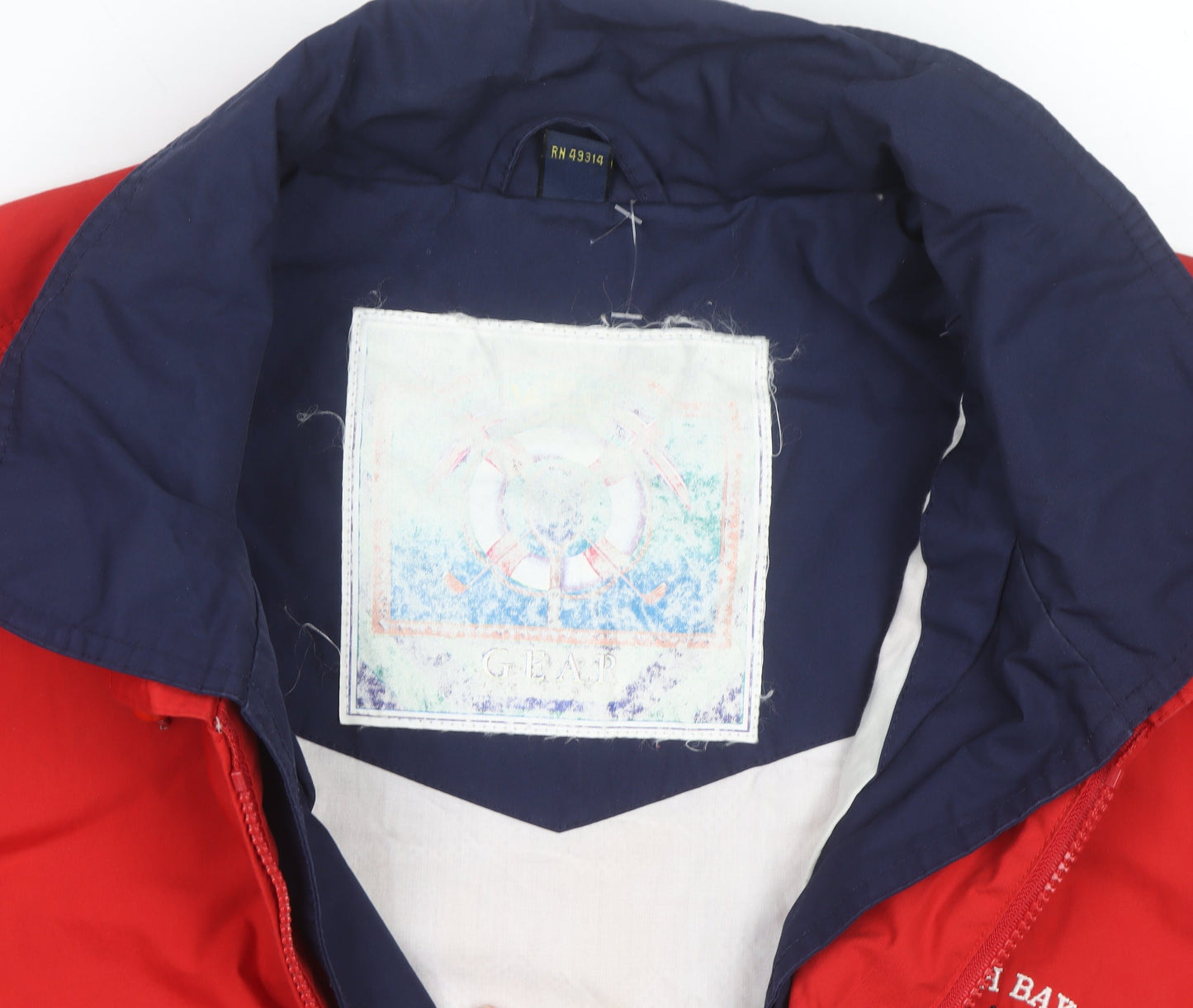 Gear Men's Red Windbreaker Jacket S Vintage Nautical Logo