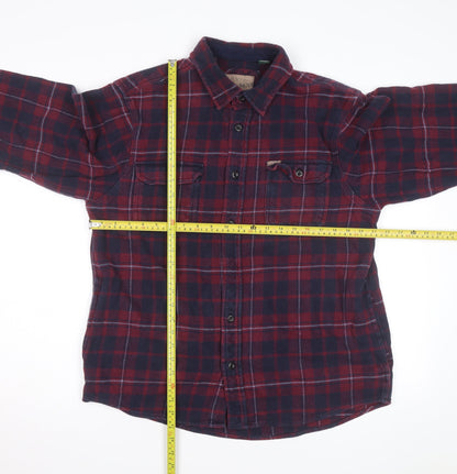 Orvis Men's Red Check Flannel Long Sleeve Button-Up Shirt Size L