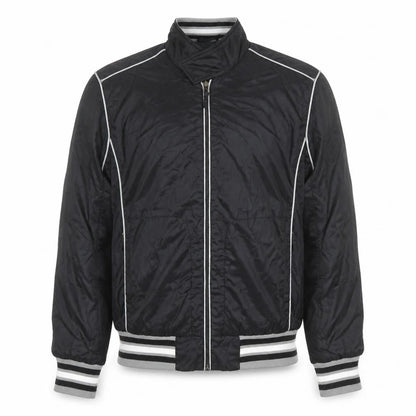 LE MERCIER Mens Black L Bomber Jacket Polyester Zip Casual