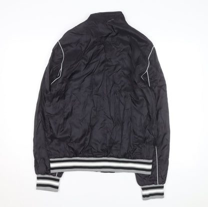 LE MERCIER Mens Black L Bomber Jacket Polyester Zip Casual