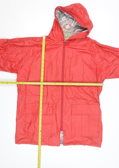 Jonathan Logan Men's Red Hooded Rain Coat Jacket M