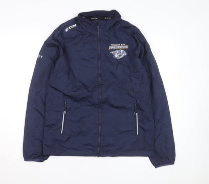CCM Men's Blue Windbreaker Jacket S Thunder Bay Predators Hockey