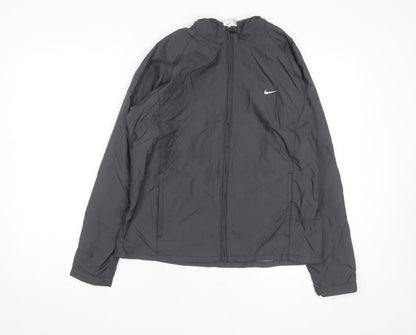 Nike Women's Grey Hooded Windbreaker Jacket Size 10 Lightweight