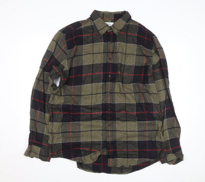 Croft & Barrow Men's Green Checked Flannel Button-Up Shirt XL