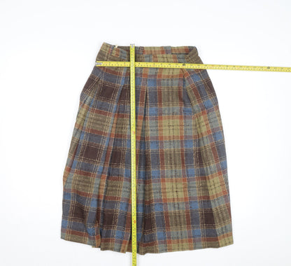 Clandestine Womens Multicoloured Wool Plaid A-Line Skirt Size 14