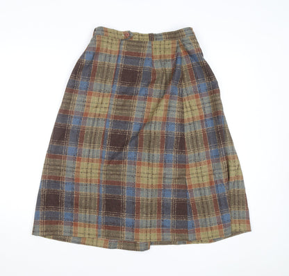 Clandestine Womens Multicoloured Wool Plaid A-Line Skirt Size 14