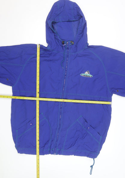 Disney Mickey Mouse Blue Men's L Vintage 90s Hooded Windbreaker Jacket