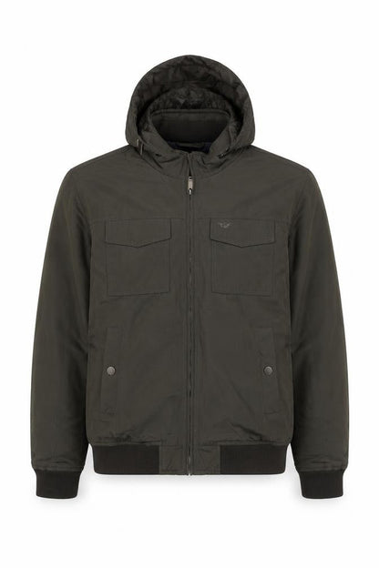 Dockers Men's Green XL Bomber Jacket Hooded Padded Polyester