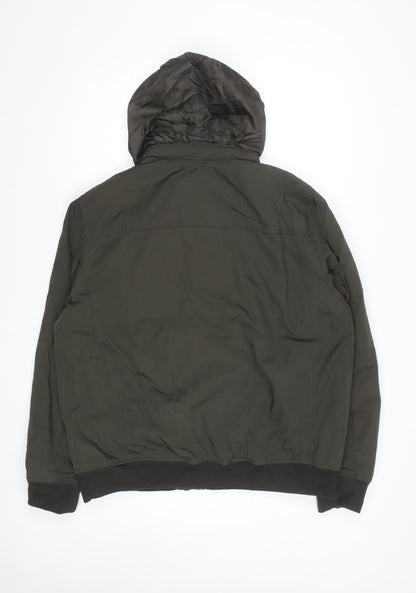 Dockers Men's Green XL Bomber Jacket Hooded Padded Polyester