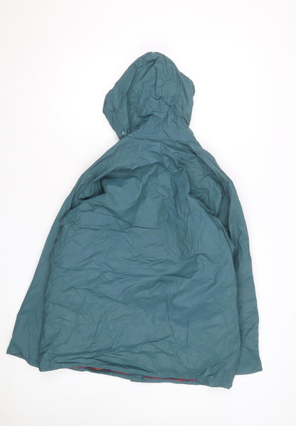 Sailmaker Men’s Green Hooded Rain Coat Jacket Size M Waterproof PVC