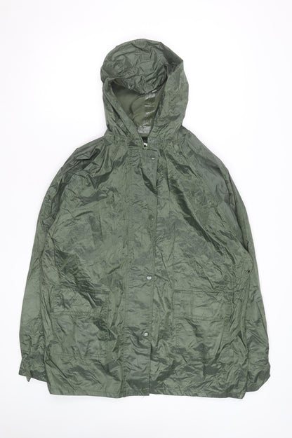 Mossi Mens Green Waterproof Hooded Rain Jacket M