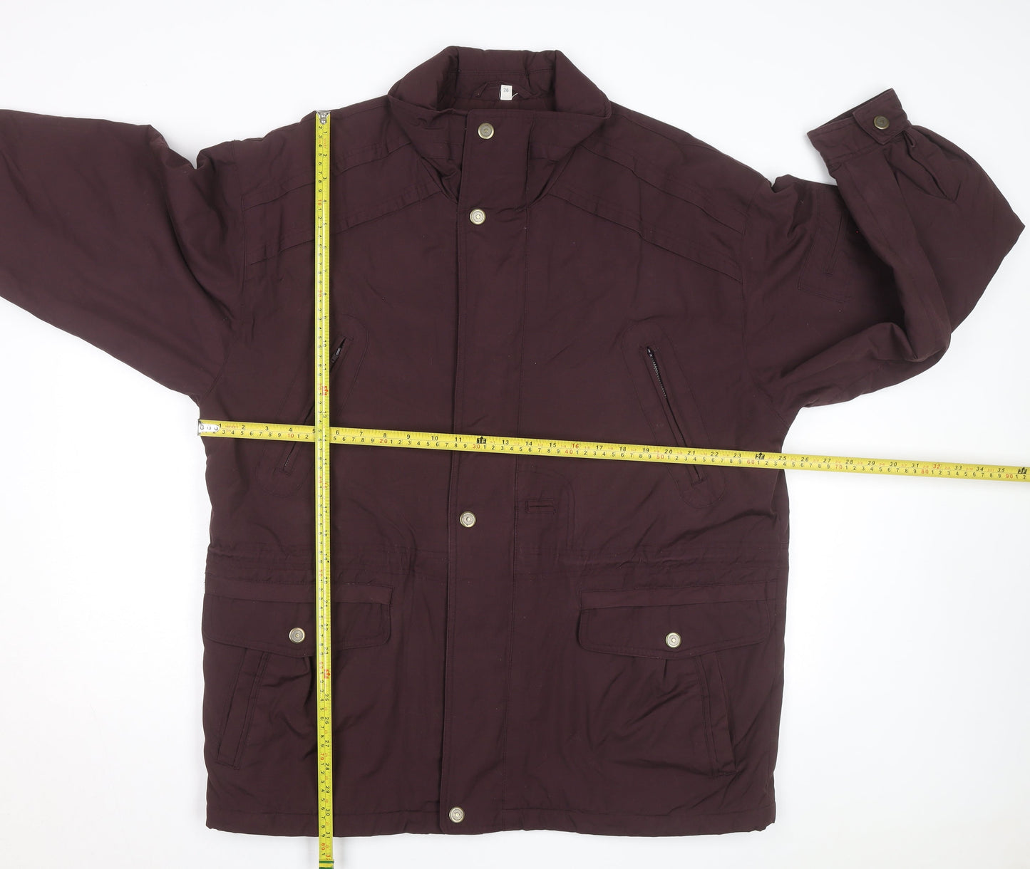 World League Womens Brown Long Parka Jacket Size 26 Lined Zip Pockets
