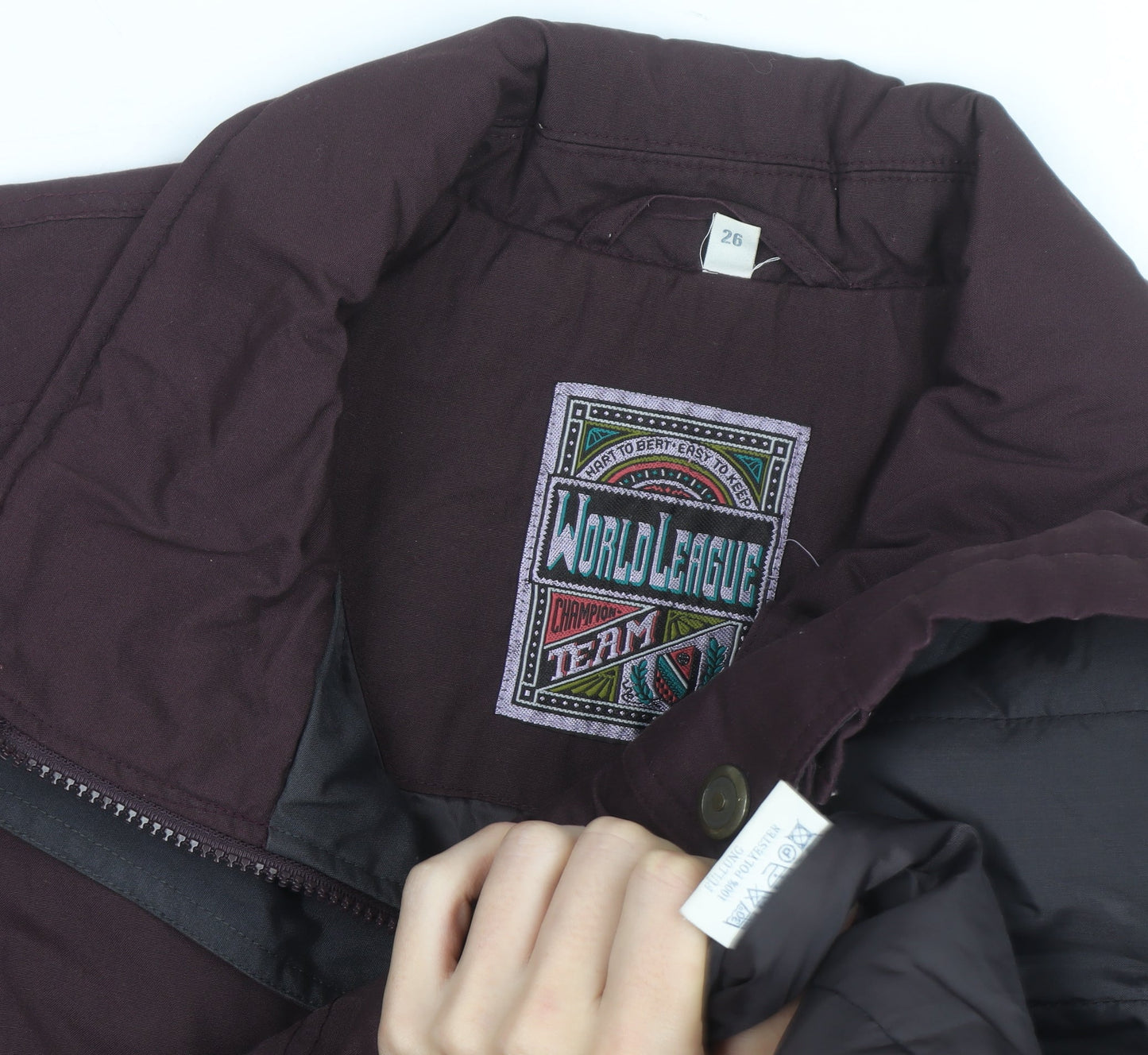 World League Womens Brown Long Parka Jacket Size 26 Lined Zip Pockets