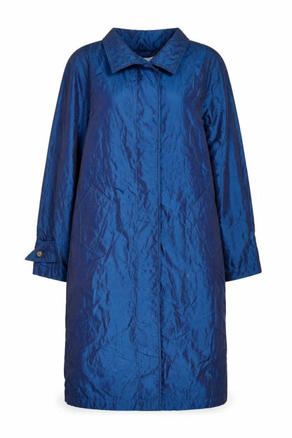 Diversity Women's Blue Petite 8 Mid-Length Rain Coat Nylon