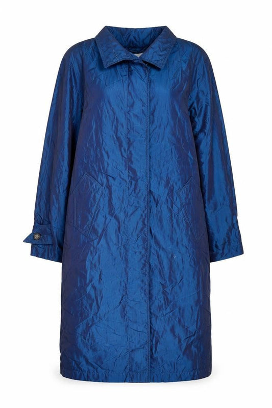 Diversity Women's Blue Petite 8 Mid-Length Rain Coat Nylon