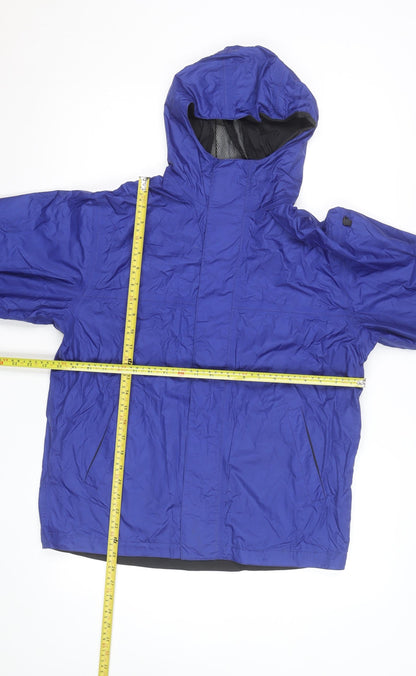 Pacific Trail Boys Blue Waterproof Hooded Rain Coat Jacket Size L