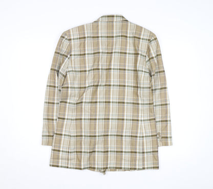 Miaoying Men's Beige Check Blazer M Regular Fit Business Jacket