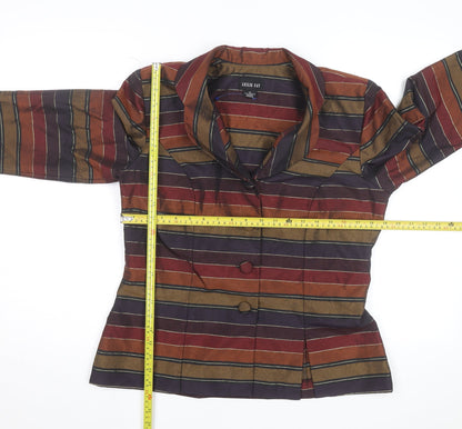 Leslie Fay Women's Multicoloured Striped Blazer Size 12 Classic Style
