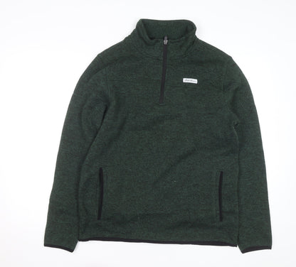 Eddie Bauer Men's Green Fleece 1/4 Zip Pullover Sweatshirt Size M