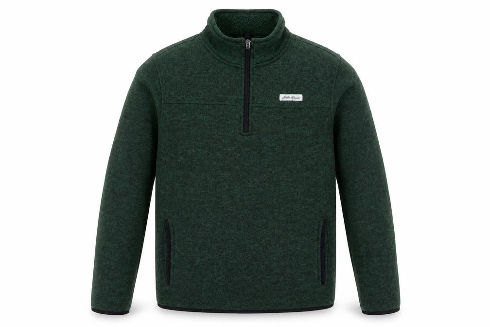 Eddie Bauer Men's Green Fleece 1/4 Zip Pullover Sweatshirt Size M