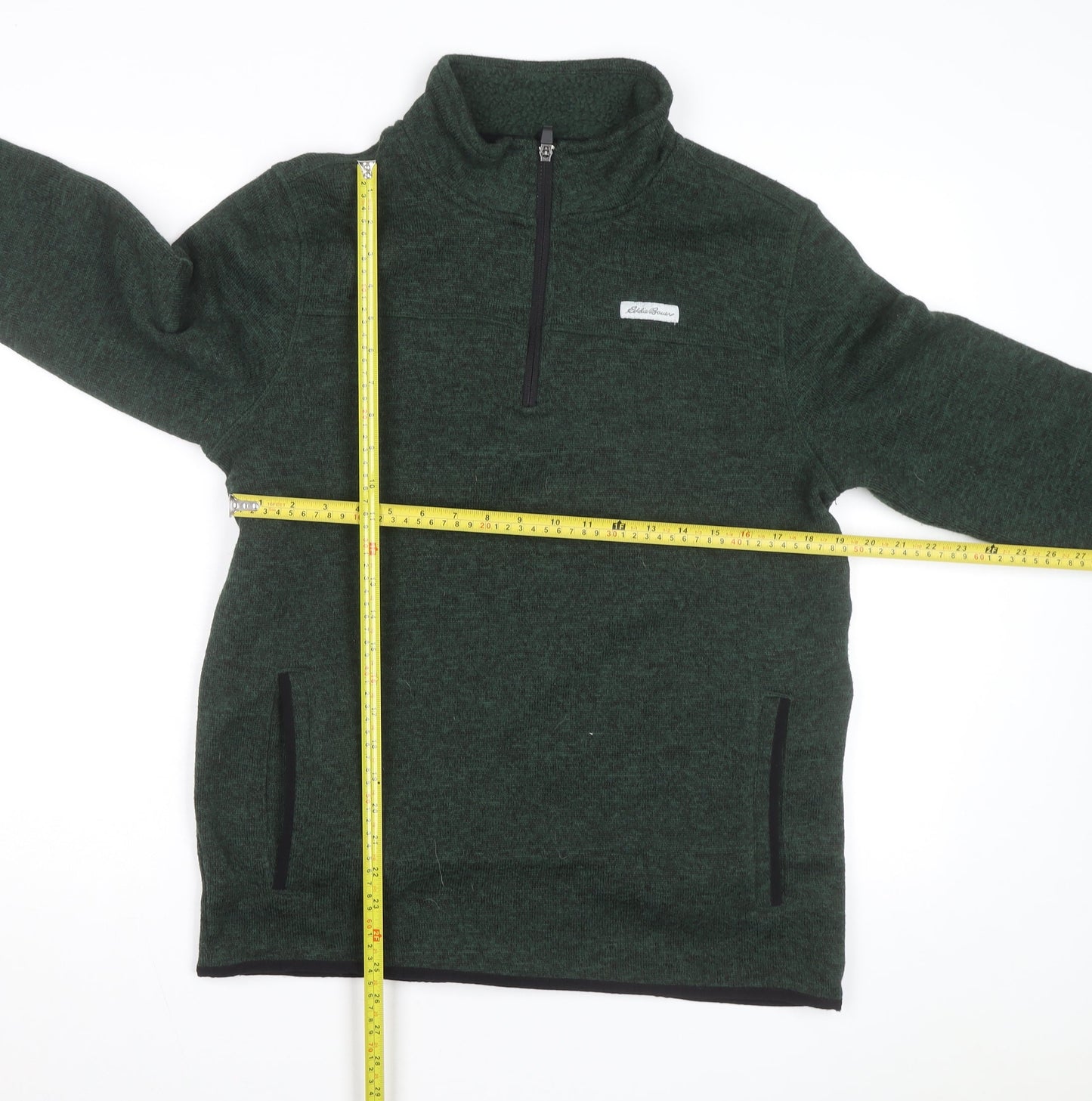Eddie Bauer Men's Green Fleece 1/4 Zip Pullover Sweatshirt Size M