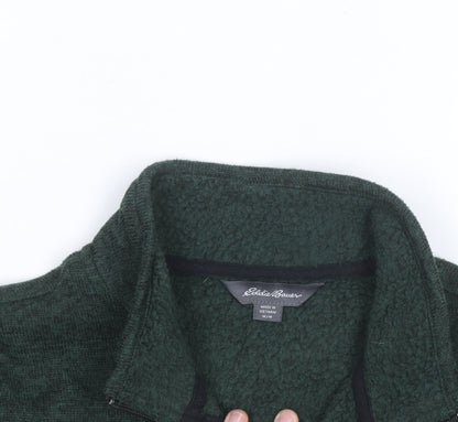 Eddie Bauer Men's Green Fleece 1/4 Zip Pullover Sweatshirt Size M