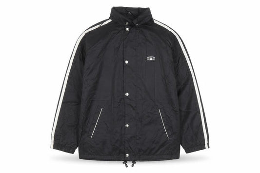 ADDAX Men's Black L Windbreaker Jacket with White Stripes