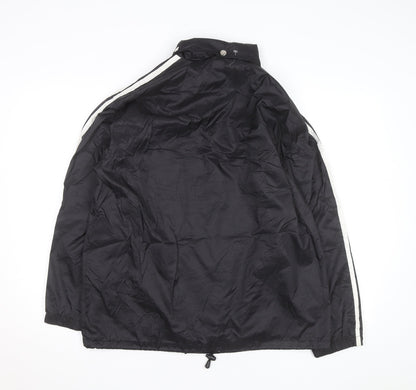 ADDAX Men's Black L Windbreaker Jacket with White Stripes