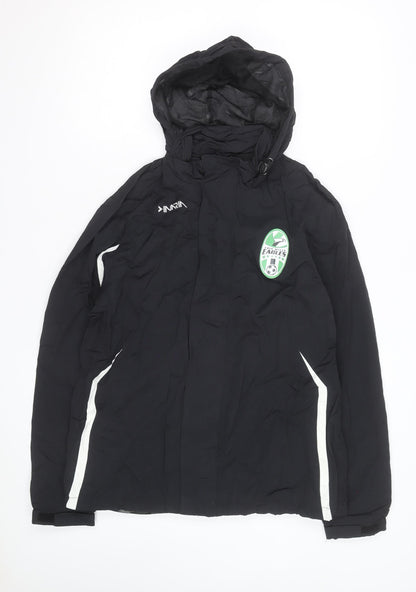 Inaria Men’s Black Hooded Windbreaker Jacket Size S Sports Style