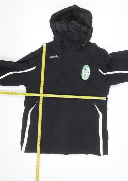 Inaria Men’s Black Hooded Windbreaker Jacket Size S Sports Style