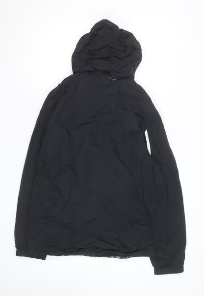 Inaria Men’s Black Hooded Windbreaker Jacket Size S Sports Style