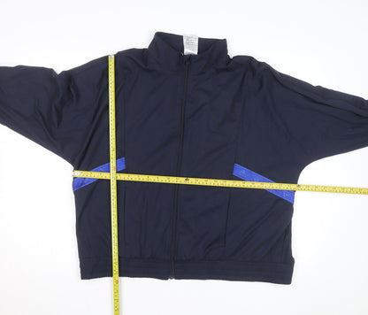 Adidas Men's Navy Blue XL Track Jacket Windbreaker Lightweight Full Zip