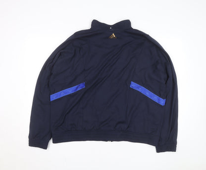Adidas Men's Navy Blue XL Track Jacket Windbreaker Lightweight Full Zip