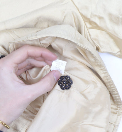 Kay Unger Women's Beige Blazer Jacket Size 10 Classic Satin Style